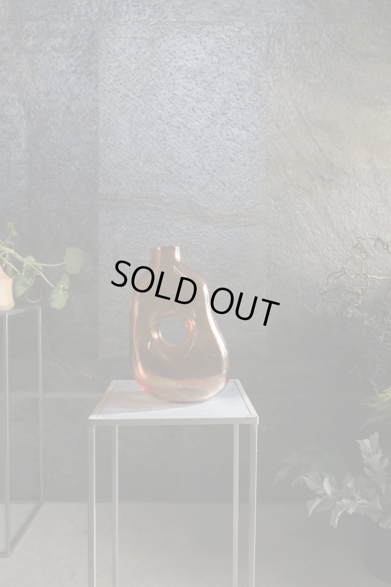 画像1: ガラスの花瓶(オレンジ) (1)