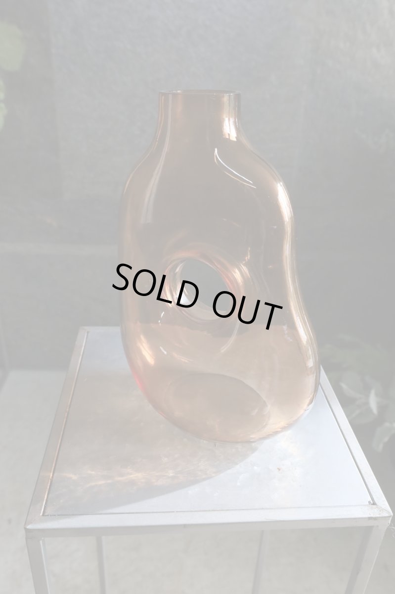 画像2: ガラスの花瓶(オレンジ) (2)