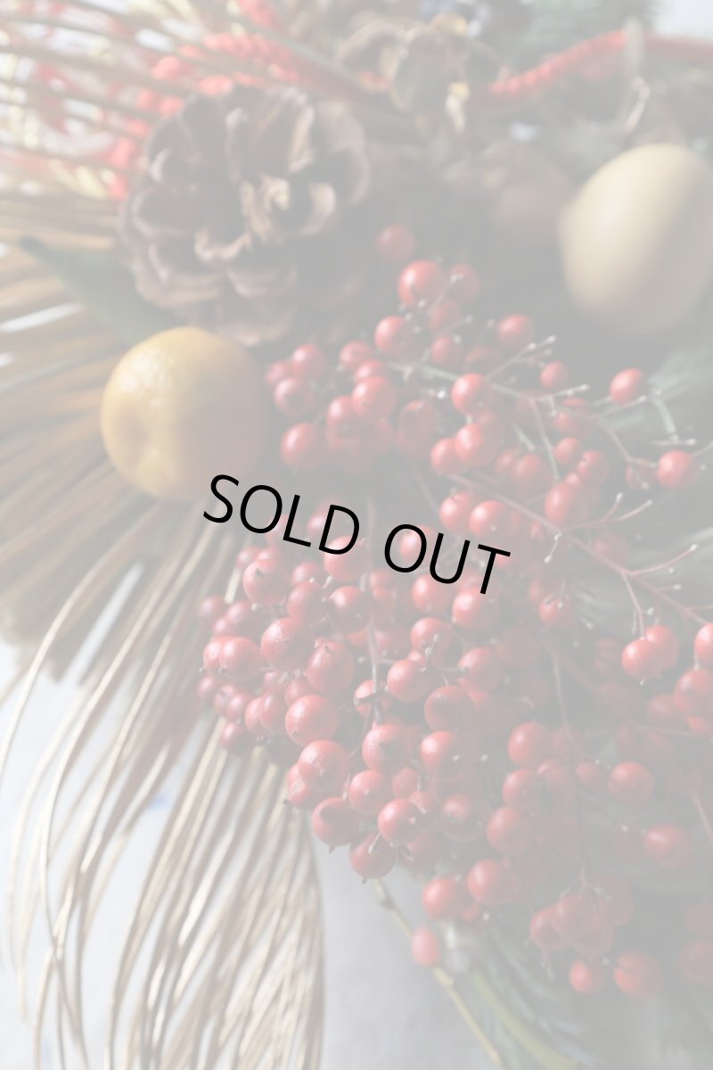 画像2: 華やか二連しめ飾り。瓢箪をあしらって (2)