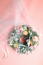 画像1: プリザーブドフラワーリースNo.10 (1)