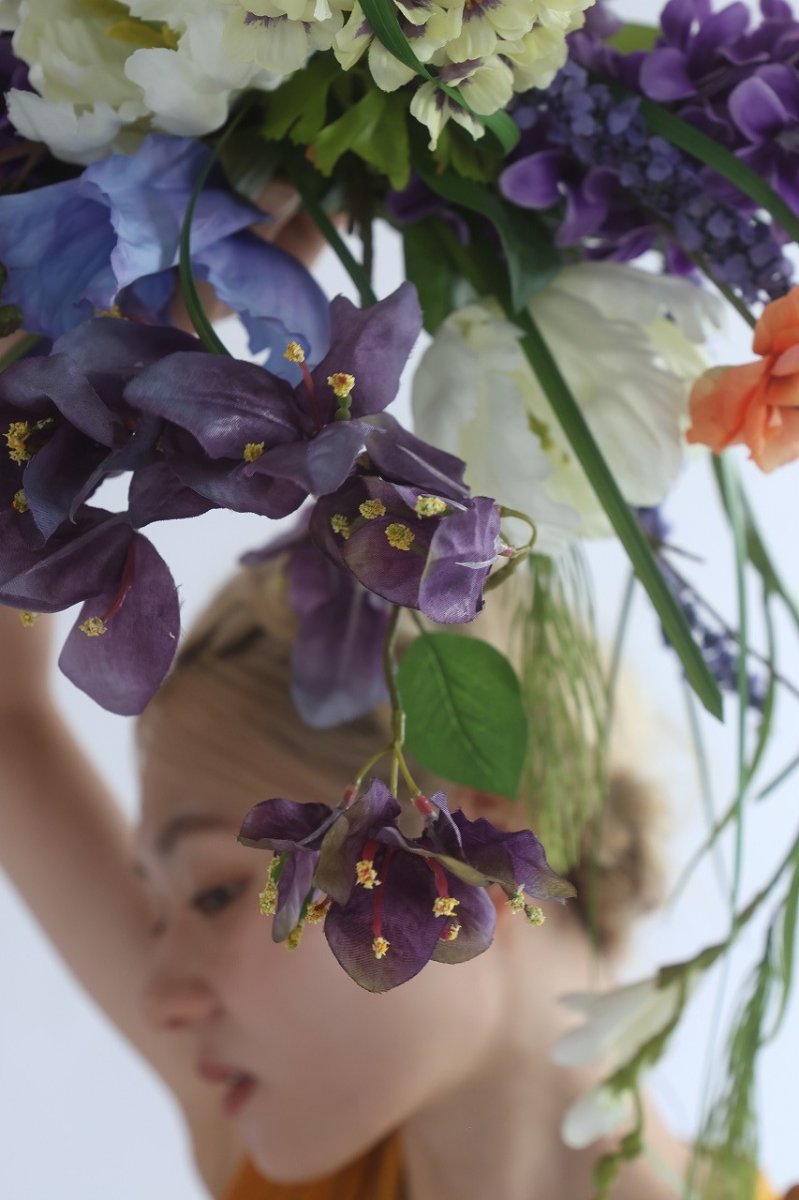 画像5: パープル×オレンジ・山ごぼうと松の個性的ブーケ (5)