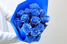 画像1: ライトブルーのバラの花束○選べる本数！ (1)