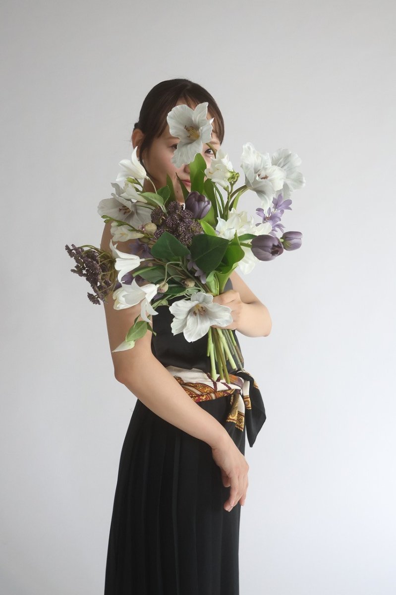 画像3: オープンチューリップのくすみ紫ブーケ (3)