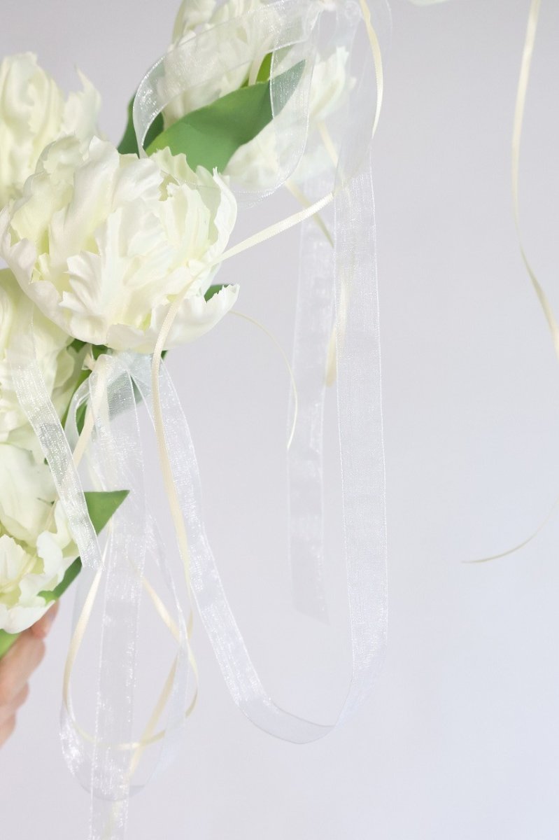 画像6: 八重咲きチューリップのクラッチリボンブーケ (6)