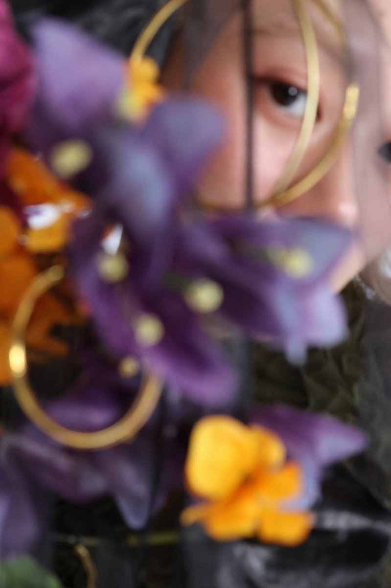 画像6: 紫とオレンジの個性的リングブーケ (6)