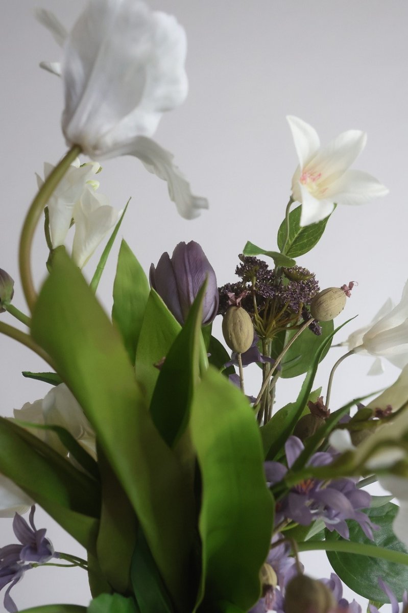 画像8: オープンチューリップのくすみ紫ブーケ (8)