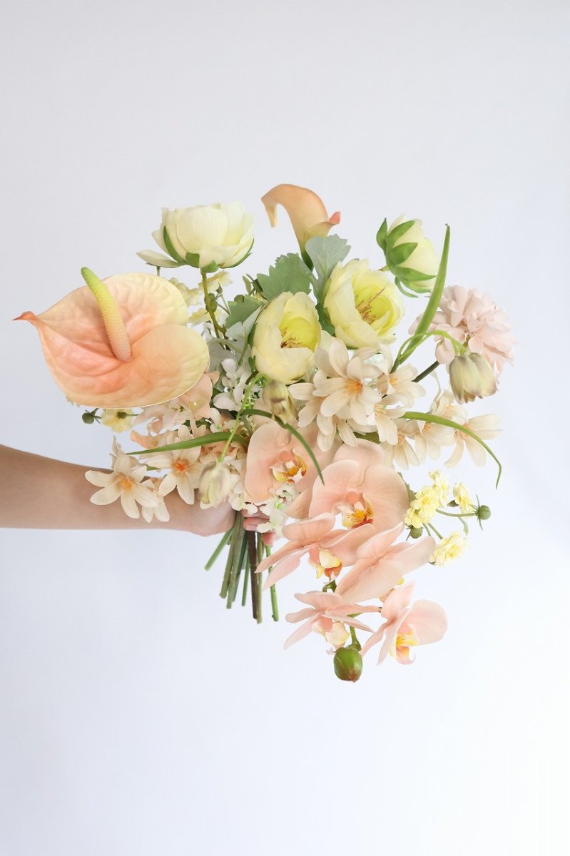 画像3: クリームイエローとくすみピンクの優しいブーケ (3)