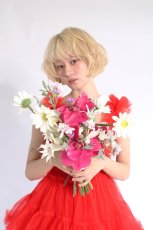 画像1: フーシャピンクとホワイトのガーベラブーケ (1)