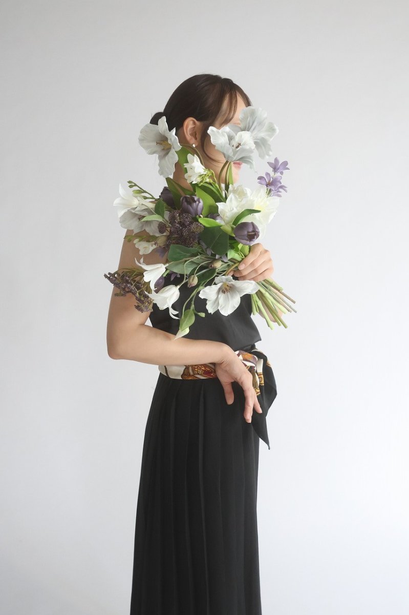 画像2: オープンチューリップのくすみ紫ブーケ (2)