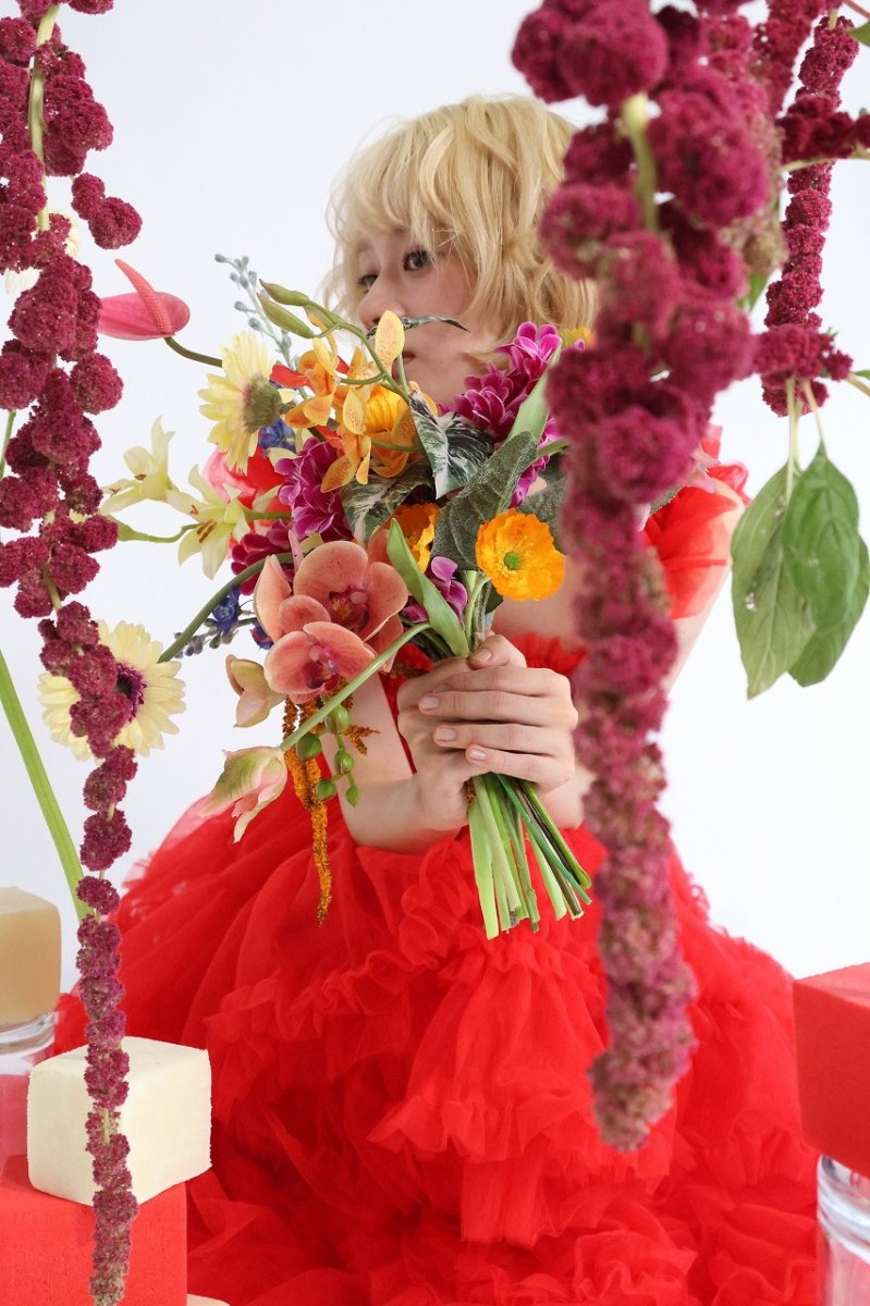 画像5: オレンジとフューシャピンクの個性的リゾートブーケ (5)