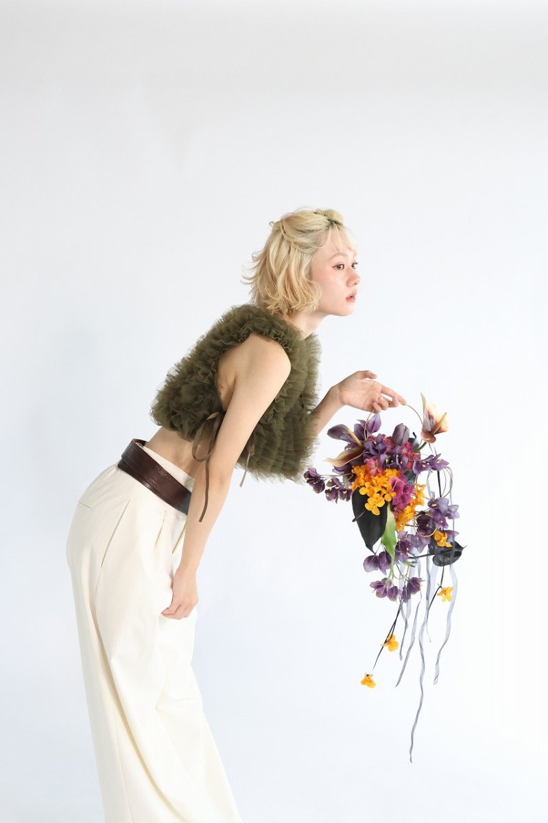 画像3: 紫とオレンジの個性的リングブーケ (3)