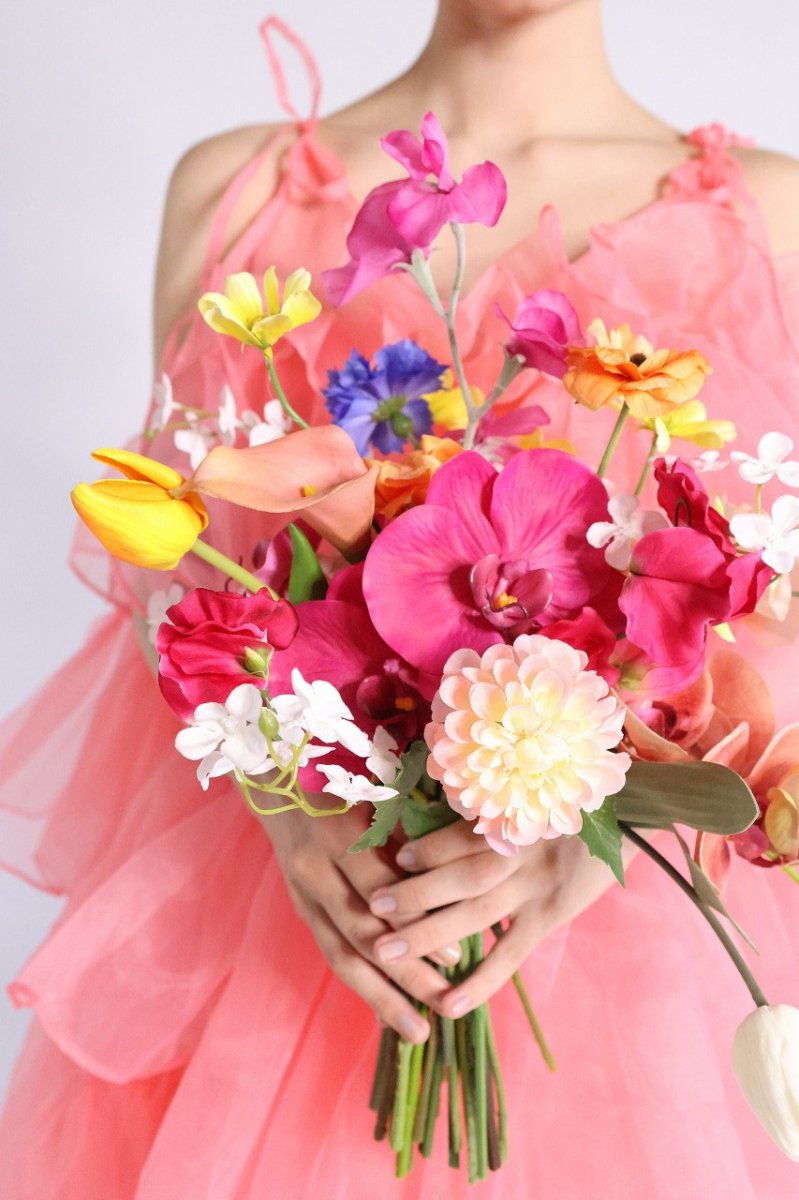 画像6: フーシャピンクのカラフルリゾートブーケ (6)