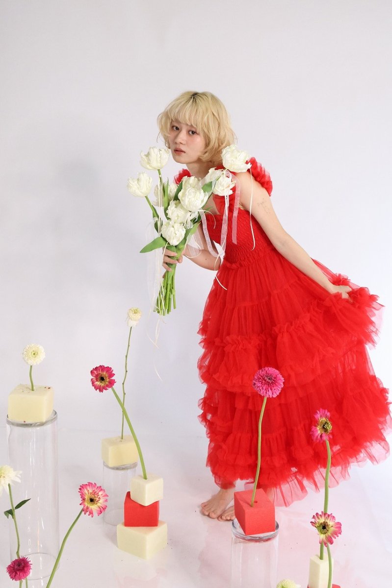 画像2: 八重咲きチューリップのクラッチリボンブーケ (2)