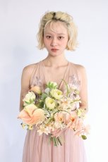 画像1: クリームイエローとくすみピンクの優しいブーケ (1)