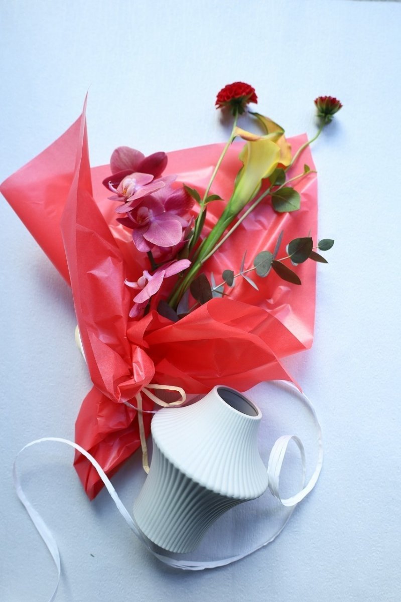 画像1: 花束と花瓶のギフトセット (1)