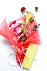 画像1: 花束と花瓶のギフトセット (1)