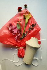 画像1: 花束と花瓶のギフトセット (1)