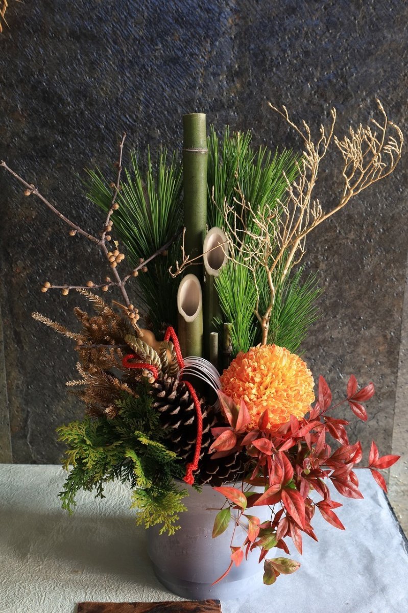 画像2: 室内用門松アレンジ(中サイズ) (2)