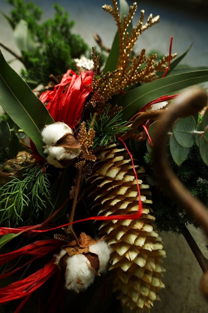 画像4: 店長が作ったクリスマスとお正月兼用のリースno.4 (4)