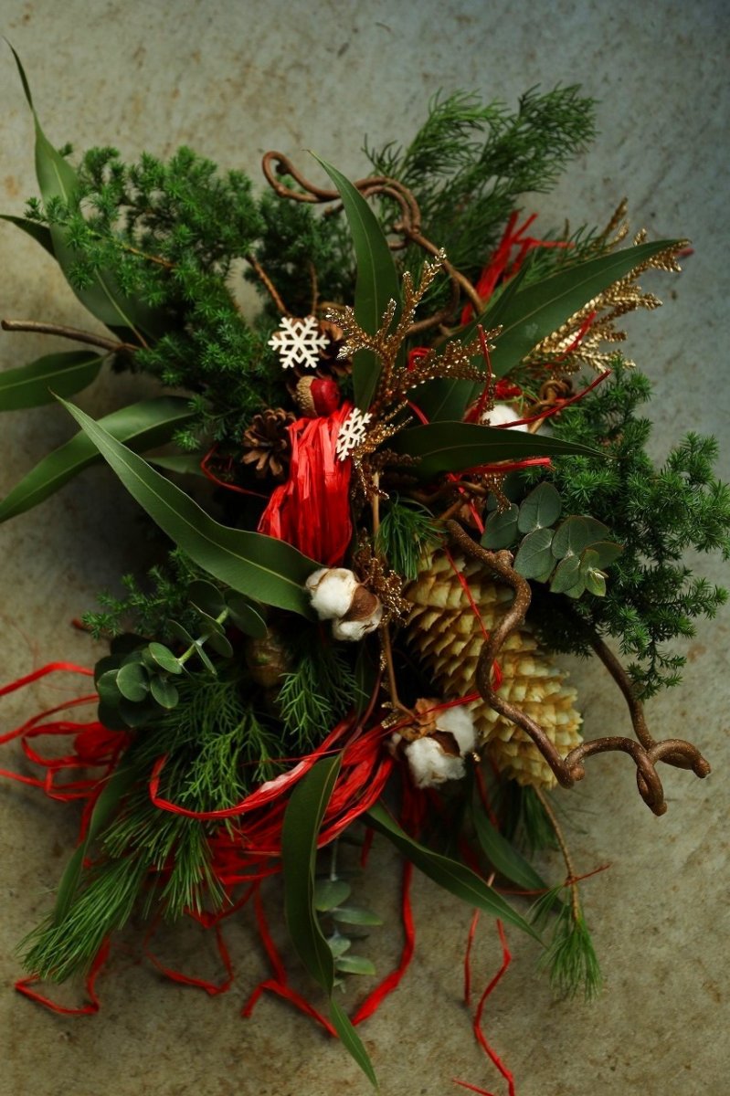 画像1: 店長が作ったクリスマスとお正月兼用のリースno.4 (1)