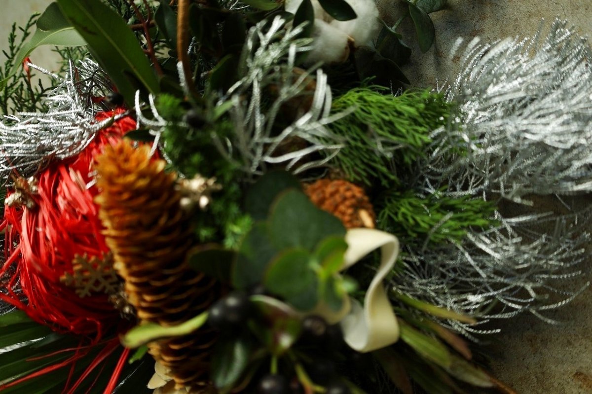 画像2: 店長が作ったクリスマスとお正月兼用のリースno.6 (2)