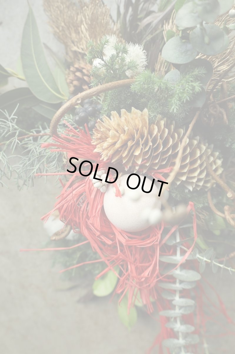 画像2: 店長が作ったクリスマスとお正月兼用のリース「しめ縄入りver.」2 (2)