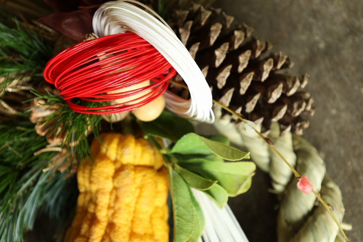 画像2: 【一点もの】しめ飾りno.7 (2)