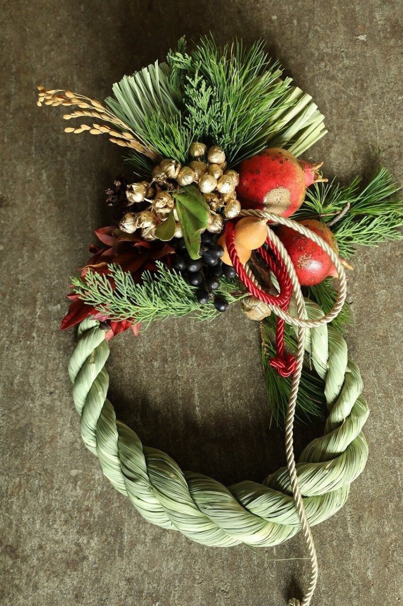 画像1: 【一点もの】しめ飾りno.2 (1)