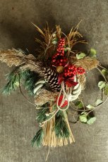 画像1: 【一点もの】しめ飾りno.1 (1)