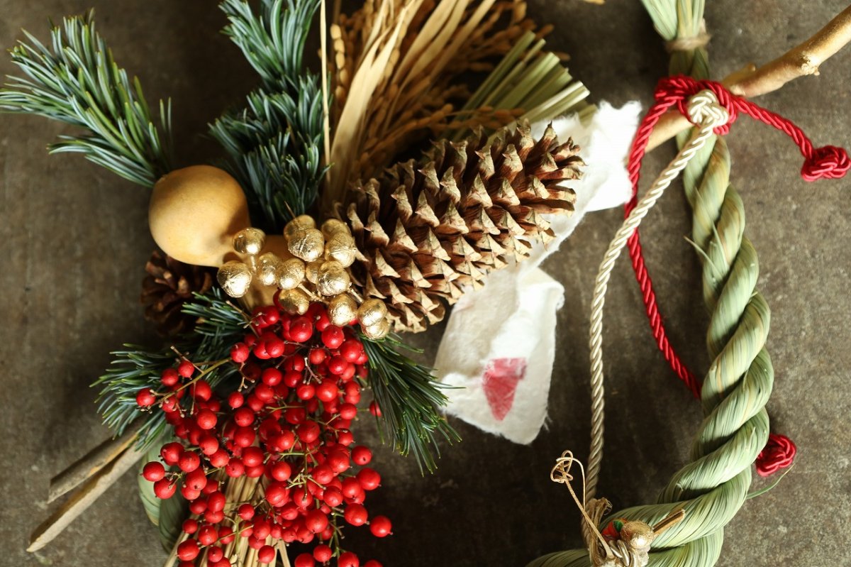 画像2: 【一点もの】しめ飾りno.3 (2)