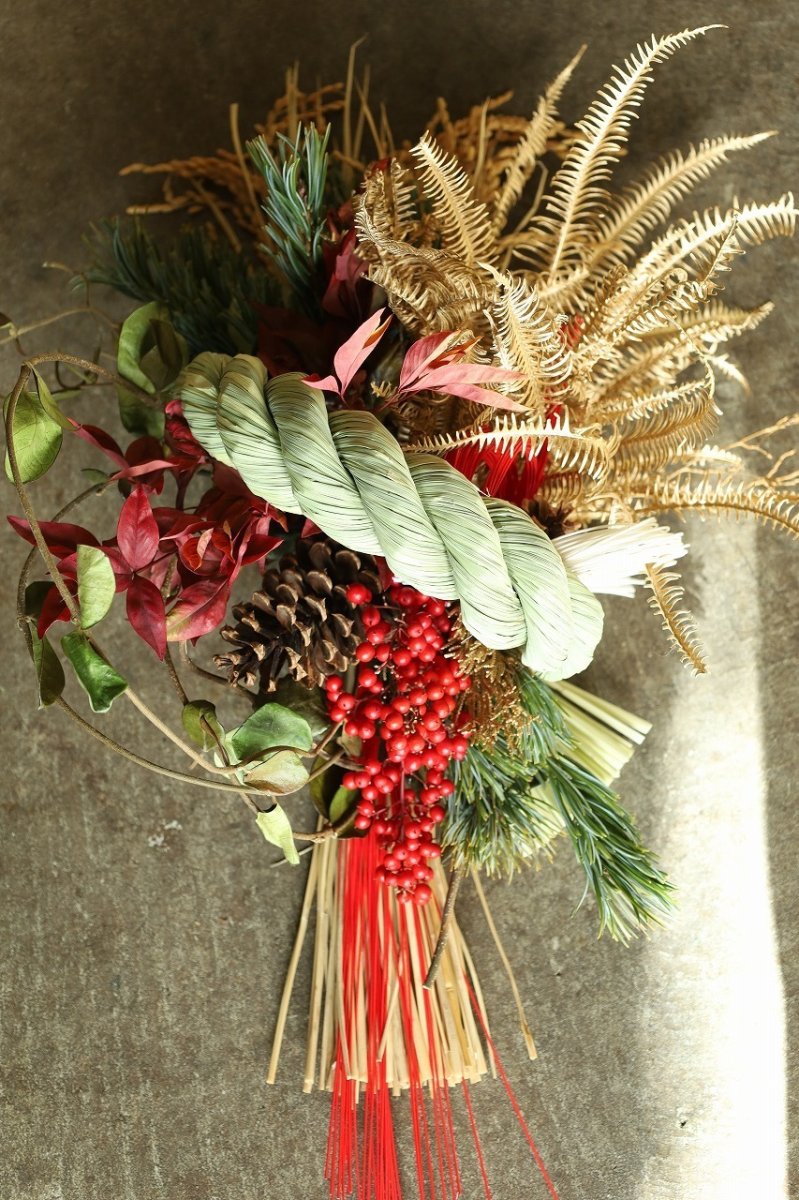 画像1: 【一点もの】しめ飾りno.8 (1)