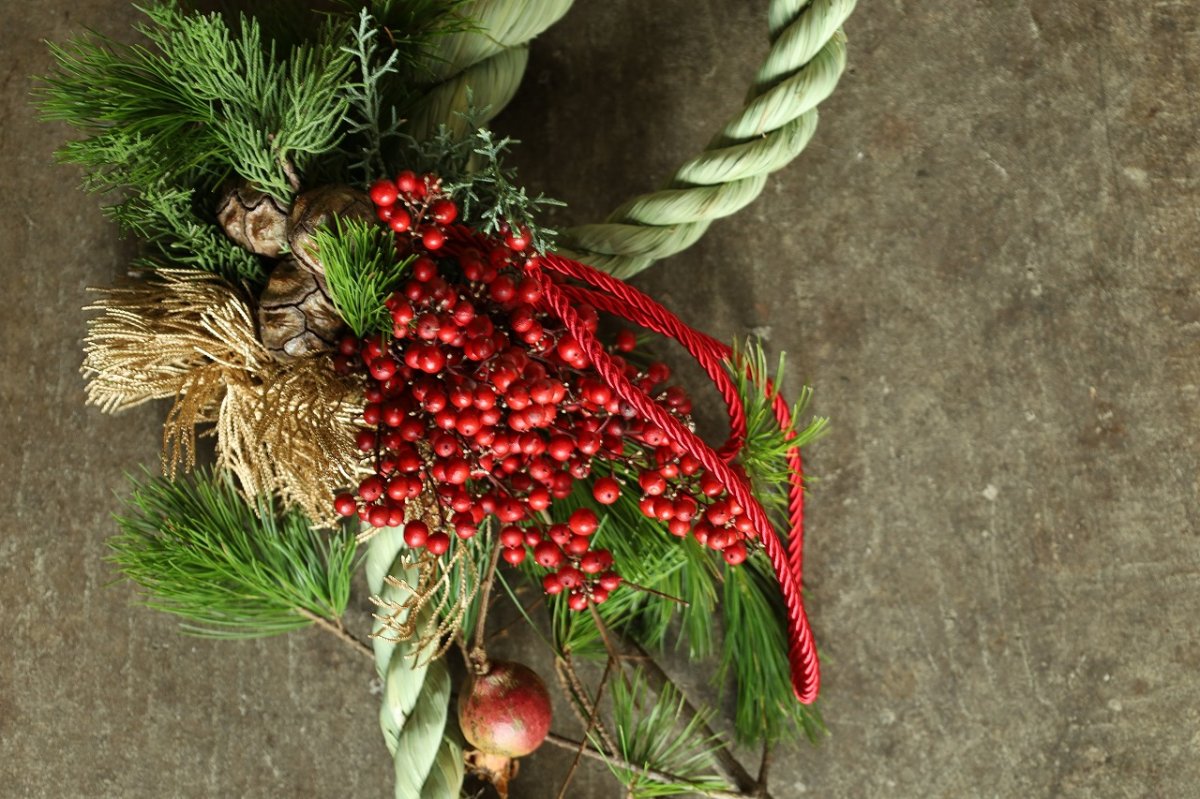 画像2: 【一点もの】しめ飾りno.4 (2)