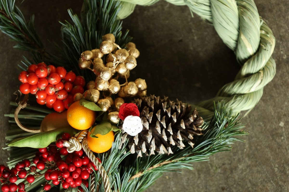 画像2: 【一点もの】しめ飾りno.6 (2)