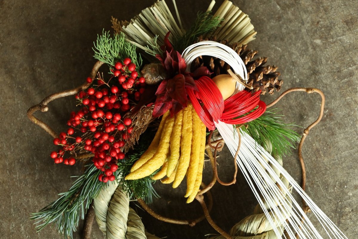 画像2: 【一点もの】しめ飾りno.5 (2)