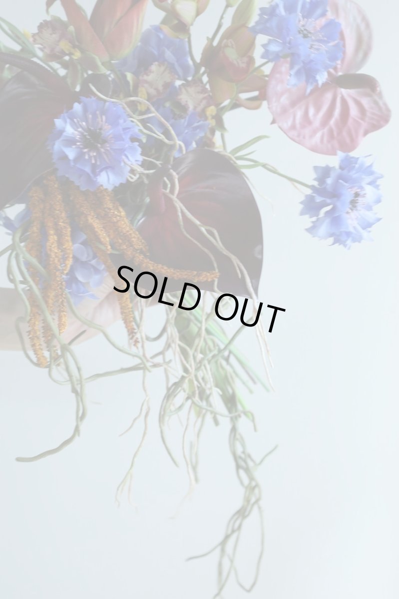 画像4: モード花嫁のためのカラーブーケ｜ワイン×コバルト×スモーキーピンク　a5 (4)