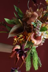 画像4: ガーデンボタニカル｜オレンジ×プラム×ディープパープルのアーティフィシャルフラワーブーケa11 (4)