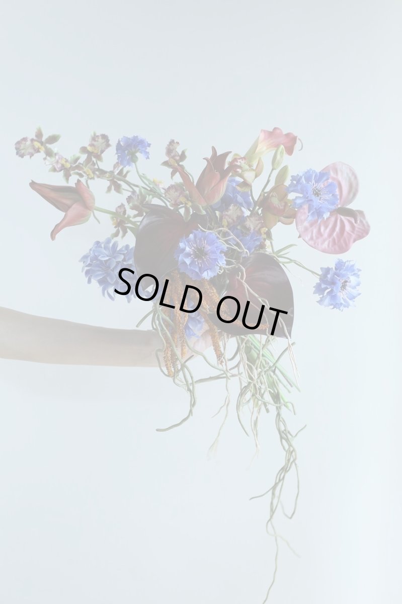 画像1: モード花嫁のためのカラーブーケ｜ワイン×コバルト×スモーキーピンク　a5 (1)