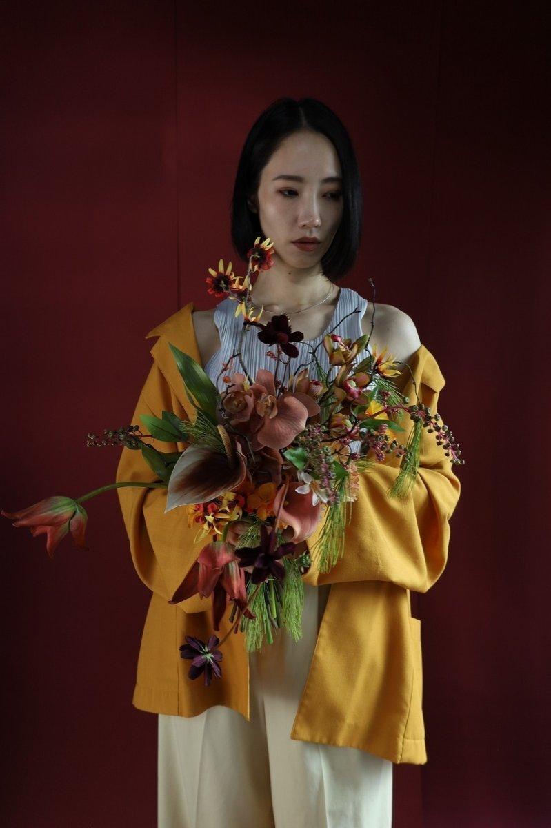 画像7: ガーデンボタニカル｜オレンジ×プラム×ディープパープルのアーティフィシャルフラワーブーケa11 (7)