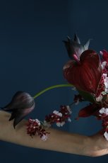 画像4: 黒チューリップのスタイリングブーケ｜ワイン×ブラック×レッドa6 (4)