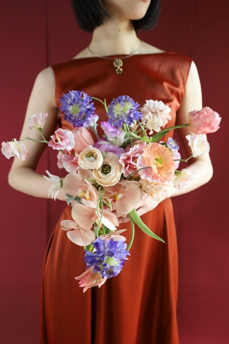 画像2: ピーチ×ライラックのカラーブーケa9 (2)