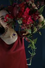 画像3: リングブーケ（フープブーケ）｜和モダンな深紅のウェディングブーケ｜造花a7 (3)