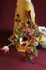 画像2: ガーデンボタニカル｜オレンジ×プラム×ディープパープルのアーティフィシャルフラワーブーケa11 (2)