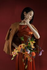 画像3: ガーデンウェディングに｜オレンジ×マスタード×パープルのカラーブーケa10 (3)