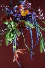 画像7: 和装にも映える｜紫×橙×深紅の個性派カラーブーケa12 (7)