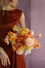 画像4: 陽だまりカラーのウェディングブーケ｜オレンジ×イエローb13 (4)