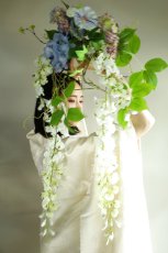 画像3: 藤とブルー胡蝶蘭のモダン和モダンブーケ・62 (3)